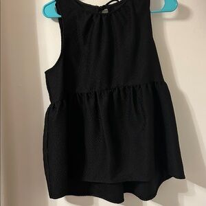 Who What Wear Textured Black Blouse